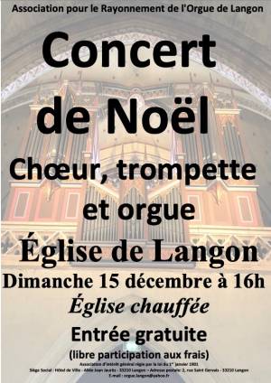 Concert Choeur, orgue et trompette le 15 décembre